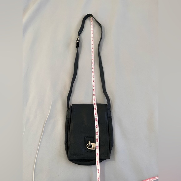 Sorpresa! Black Leather Crossbody Shoulder Purse Bag Studded Boho - Picture 2 of 10